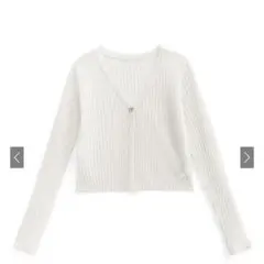 GRL リボンボタンシアーニットカーディガン