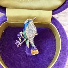 ブローチ ヴィンテージ レトロ カラフルな鳥のブローチ 鳥