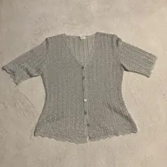 ROPE グレー 半袖カーディガン M