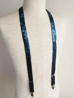 青色スパンコールサスペンダー