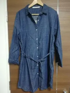 マタニティ　デニムシャツワンピース