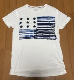 ★まとめ買いが熱い★⑨【Tommy Hilfiger】Tシャツ 白 青 ※汚れ有