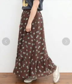 Dot＆Stripes CHILD WOMANフラワープリントフリルスカートのサムネイル