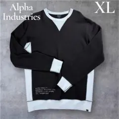 ALPHA INDUSTRIES アルファ Vガゼット スウェット 茶×白 XLのサムネイル