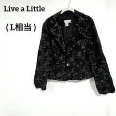 美品✨ Live a Little 【L】 ジャケット 花柄刺繍 ブラック 春秋