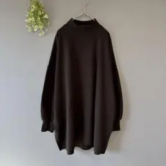 リップスター［M］上品クール◎ゆったり◎サイドスリット◎ワッフルニットチュニック