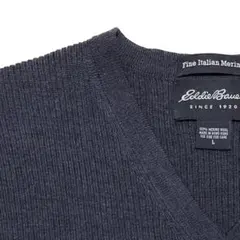 オールドEddie Bauer ニットベスト メリノウール チャコールグレーのサムネイル