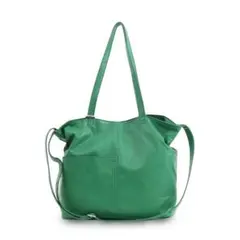 未使用品 ZARA ザラ ソフトリアルレザー 本革 巾着ショルダーバッグ 