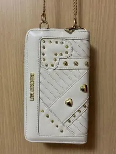 LOVE MOSCHINO ハート チェーンウォレット アイボリーのサムネイル