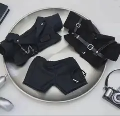 新品未使用 20cmぬいぐるみ服 アウトフィット 着せ替え 黒シャツ
