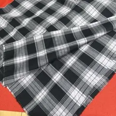 播州織生地綿ウール混紡生地110×400cm☆黒、淡紫