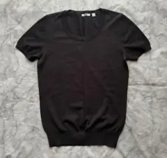 UNIQLOユニクロ半袖サマーニットブラックM