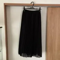 GU レディース プリーツロングスカート ブラックのサムネイル
