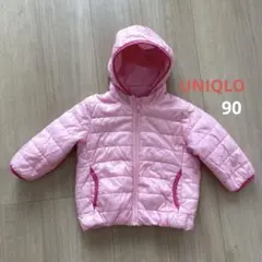 UNIQLO／ユニクロ　ダウンジャケット90フード付き　ピンク　アウター