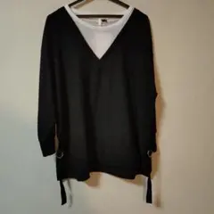 しまむら★スタイリッシュ レイヤードラゴンボール風プルオーバー新品3L