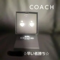 破格☆☆COACH ハートピアス ホワイト ゴールドカラーのサムネイル
