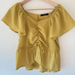w closet フリルスリーブ マスタード ブラウス