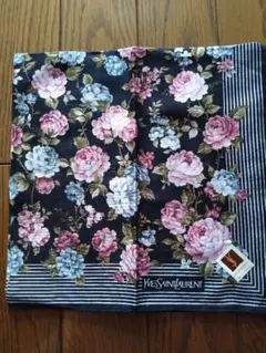 Yves Saint Laurent 花柄 　ハンカチ 約46cm