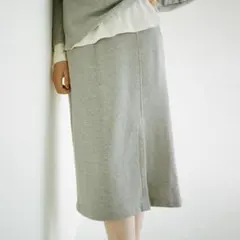 COTORICA WOMEN/ワッフルスリットスカート/グレー/薄手/楽ちん