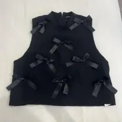 ecmile RIBBON RIBBON TOP ブラック - メルカリ
