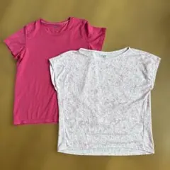 ピンク2枚　ユニクロTシャツ　Lサイズ