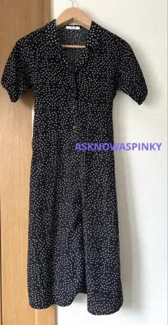 AS KNOW AS PINKY ドット柄ワンピース