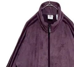 【超ビッグサイズ‼️】美品 adidas ベロア トラックジャケット 紫 古着