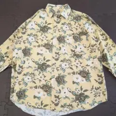 希少 90s 総柄 花柄 ヴィンテージ コットンシャツ
