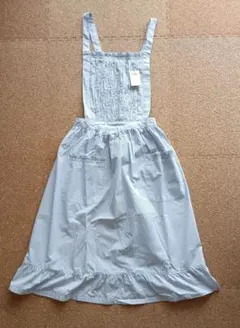 未使用タグ付き　近沢レース 花柄刺繍 スモッキング エプロン