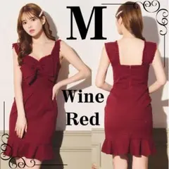 ラブリッチ ビッグリボン キャバドレス M ワイン レッド