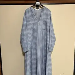 Sara mallika 刺繍ロングワンピース ブルー - メルカリ