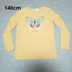 【美品】H&M 蝶のプリント 長袖カットソー 　ロンT 長袖Tシャツ 140cm