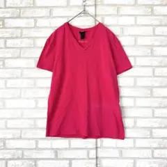 H&M エイチアンドエム　Vネック　Tシャツ　ピンク　メンズ　Mのサムネイル
