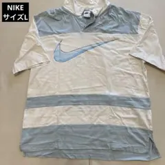 ナイキ NIKE ポロシャツ ライトブルー ホワイト Lサイズ スウォッシュのサムネイル