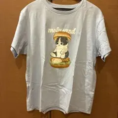 mofusand Tシャツ ライトブルー 猫 バーガー