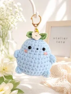 【送料込み】atelier teteのぽてまるちゃん　ブルー あみぐるみのサムネイル