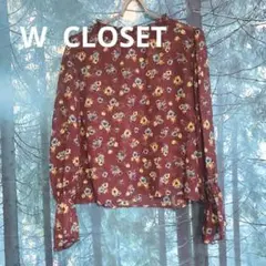 W CLOSET 花柄 シアーブラウス 長袖 ボルドーのサムネイル