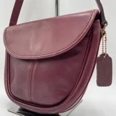 良品 COACH ショルダーバッグ レザー レッド オールドコーチ