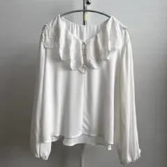 Stola. レース襟シフォンブラウス　トップス　38