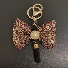 インド刺繍リボン　キーホルダーNo.38