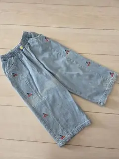 しまむら さくらんぼ刺繍 デニムパンツ 100cm