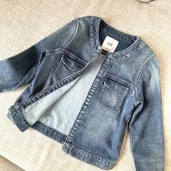 美品Spick & Span ストレッチデニムZIPブルゾン　ショート丈FREE