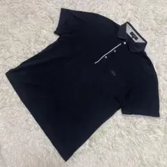 美品　DAKS ダックスゴルフ　半袖ポロシャツ　黒　ワンポイントロゴ　Lサイズのサムネイル
