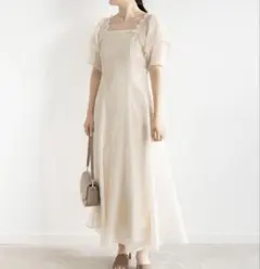 新品タグ付きRANDA 総レース裾スカラップマキシワンピース定価17930円 
