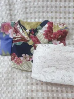 20) 白地 紺色 麻の葉 浴衣 着物 ちびぐるみ ぬい服 - メルカリ