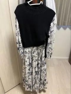 SNIDEL ニットベストコンビフリルミニワンピース - メルカリ