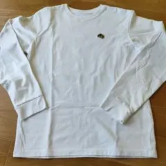 ノースフェイス ホワイト長袖Tシャツ刺繍ロゴ付き