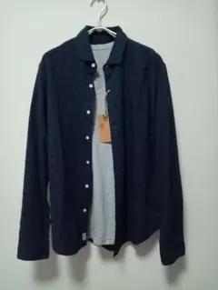 【新品】Timberland 市松模様風 ネイビーシャツ コットン100%のサムネイル