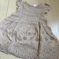 petit main 刺繍フリル袖ドレス 130