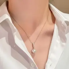 新品 一粒パール ダイヤ ネックレス ゴールド 上品 セレモニー 卒業式 韓国